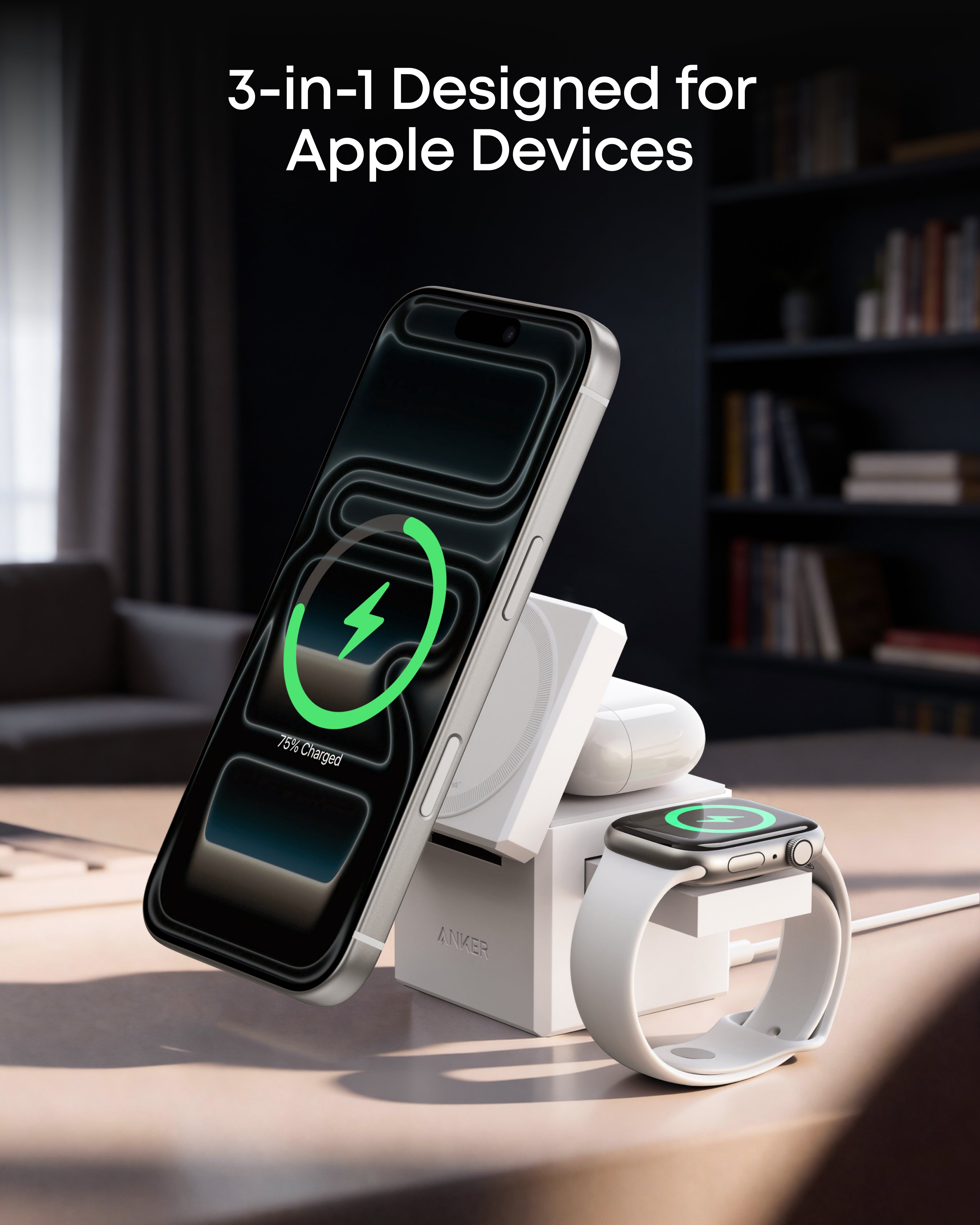 Anker 3-in-1 Cube with Qi2 and Anker 140W 2-in-1 USB-C to USB-C Cable